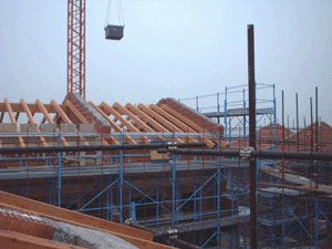 Posa della copertura in legno lamellare