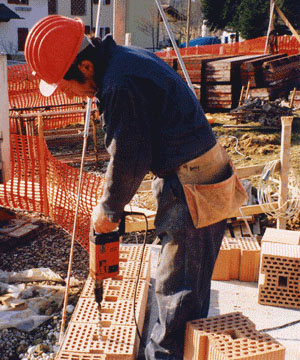 Disposizione del primo corso di blocchi a secco