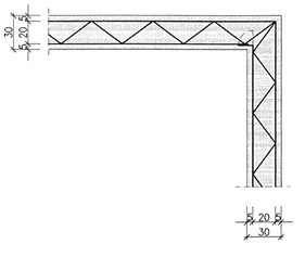 Raccordo angolare delle armature orizzontali