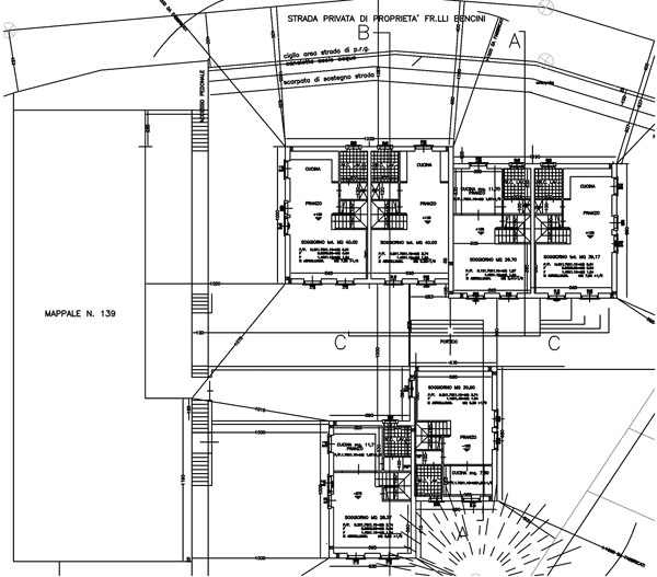 Planimetria del piano terra dei nuovi edifici