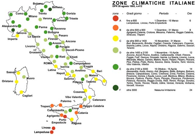 Zone climatiche d'Italia