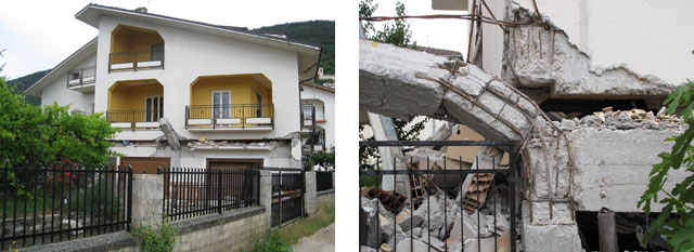 Edifici danneggiati nel terremoto d'Abruzzo