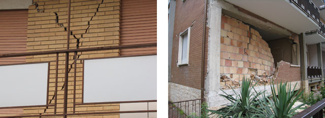 Edifici danneggiati nel terremoto d'Abruzzo