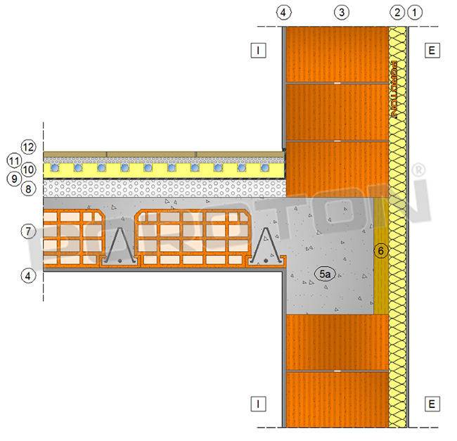 Dettaglio costruttivo ponte termico parete tamponatura solaio