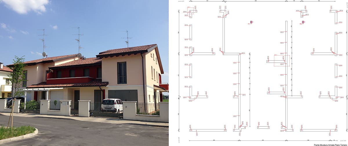 Struttura mista: muratura armata e telaio in cemento armato.
