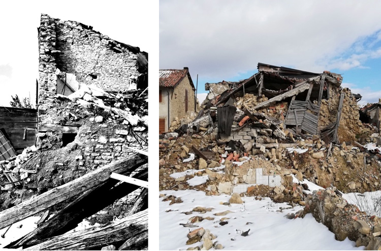 Danni e crolli rilevati su edifici storici a seguito degli eventi sismici del 2016 nel comune di Accumoli